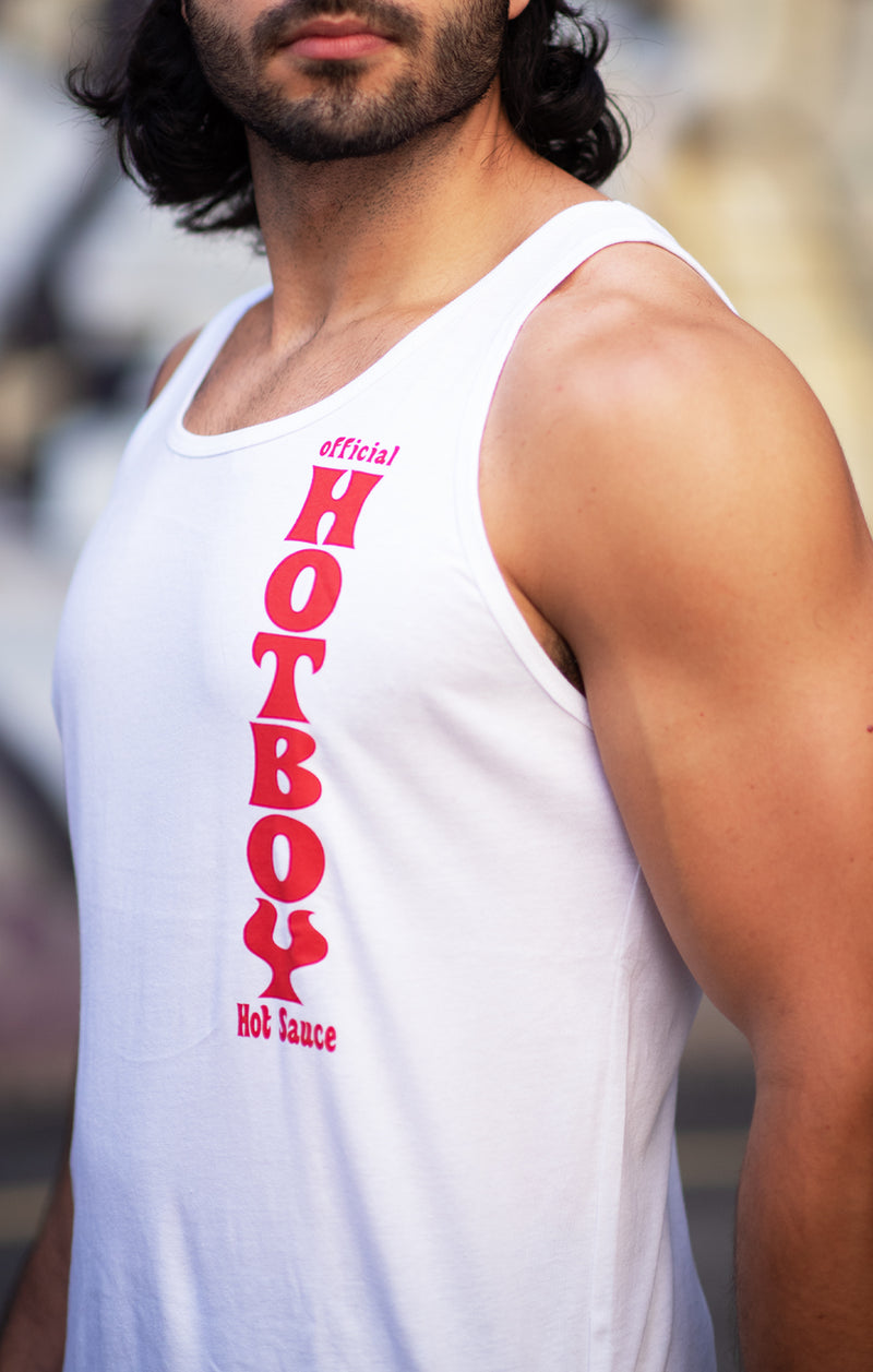 HOTBOY TANK-RED ON WHITE VERTICAL