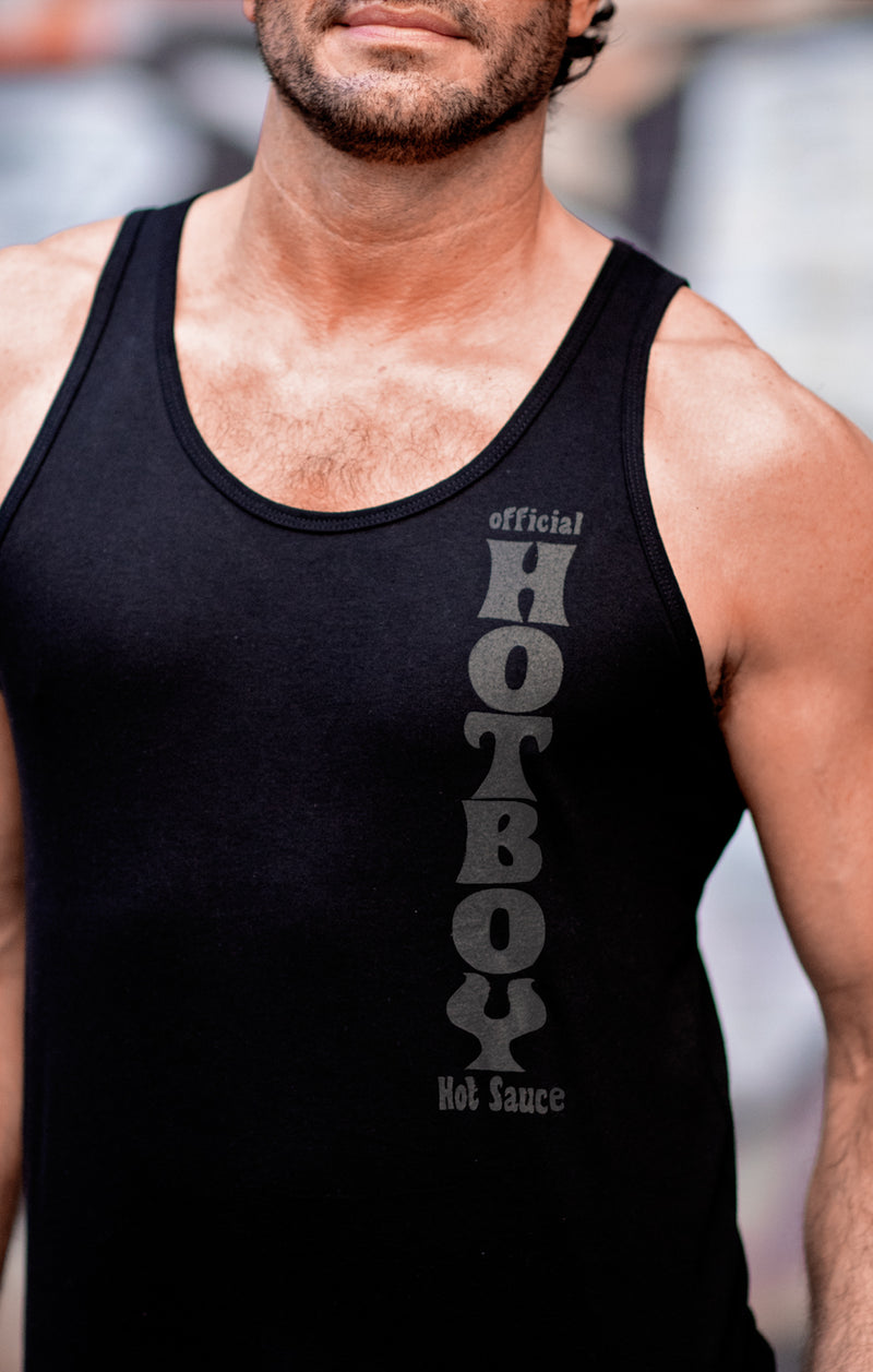 HOTBOY TANK-BLACK ON BLACK VERTICAL